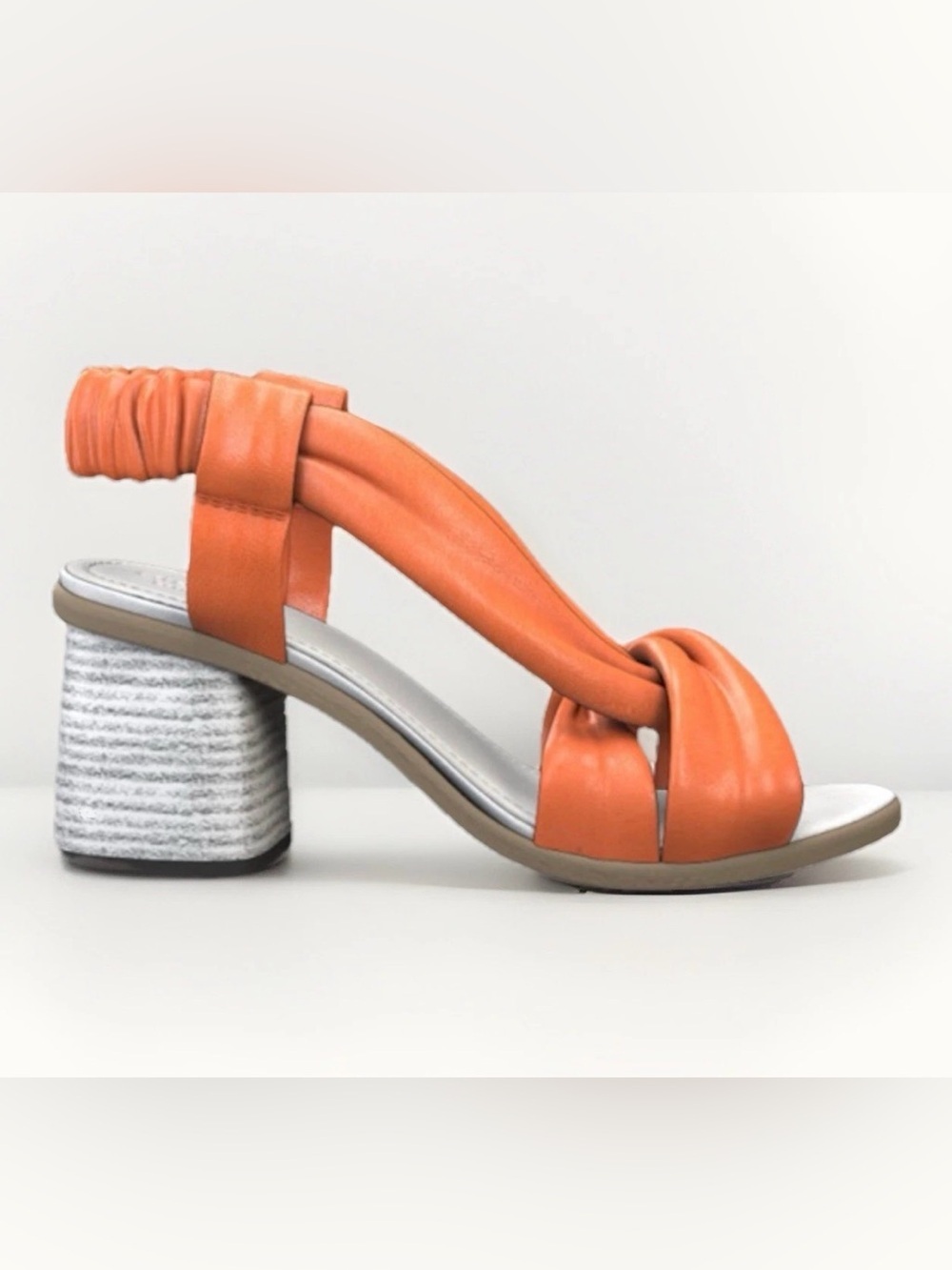 girotti summer strap orange sandals block heel shoes size 37